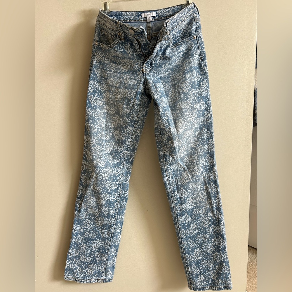 BP Blue & White Floral Skinny Jeans | Low Rise, Cotton
